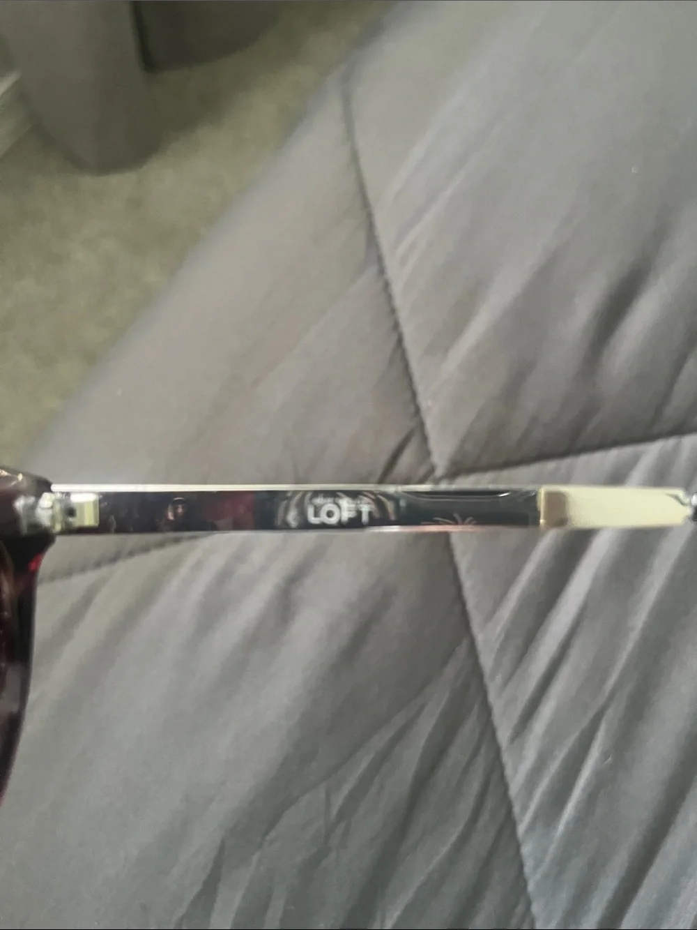 LOFT Round Tortoiseshell Frame Sunglasses with Purple Lenses